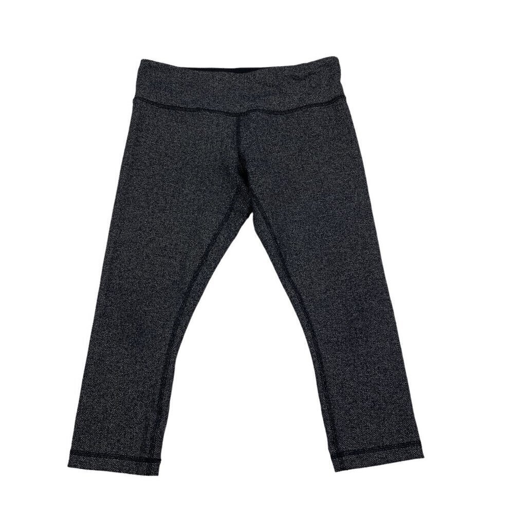 Lululemon Wunder Under Crop Ziggy Wee September Black/Black  Women's Size 8